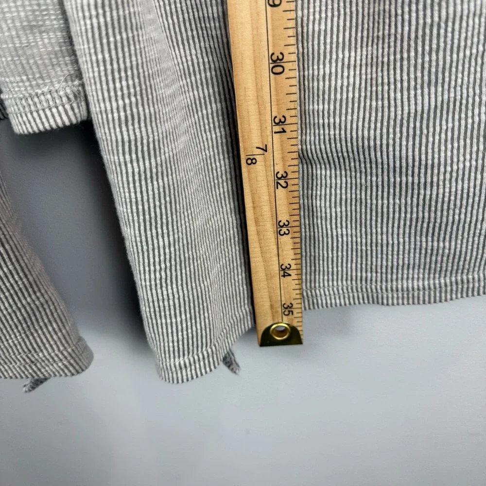 Anthropologie Donni Cardigan Women OS Gray Striped Knit Open Front Duster Casual